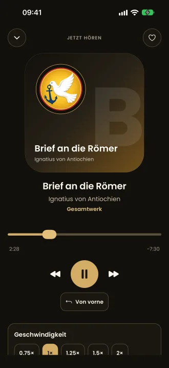 Screenshot of Die ersten Christen – Hörbuch-Player