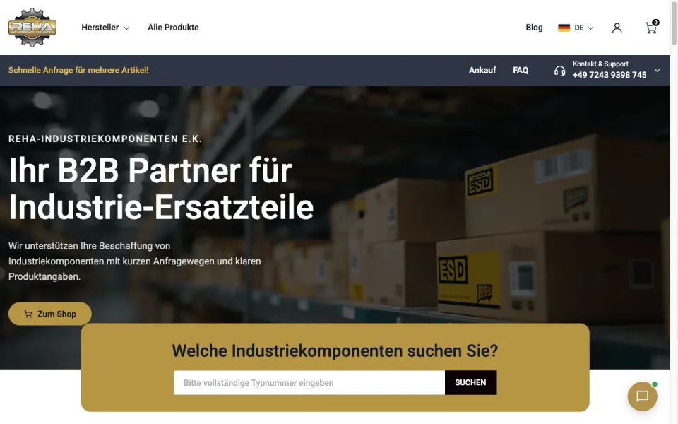 Screenshot of reha-industriekomponenten.de